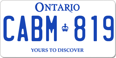 ON license plate CABM819