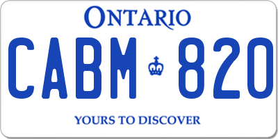 ON license plate CABM820