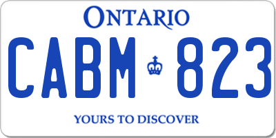 ON license plate CABM823