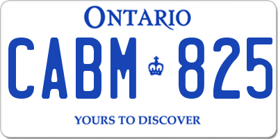 ON license plate CABM825