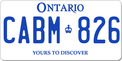 ON license plate CABM826