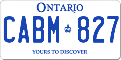 ON license plate CABM827