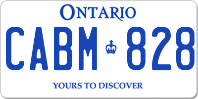 ON license plate CABM828