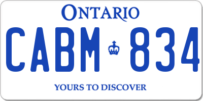 ON license plate CABM834