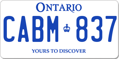 ON license plate CABM837