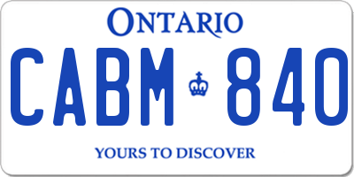 ON license plate CABM840