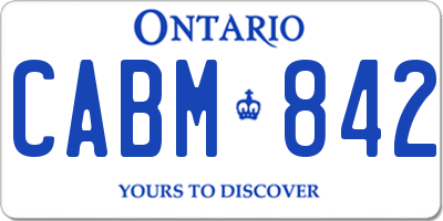 ON license plate CABM842