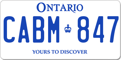 ON license plate CABM847