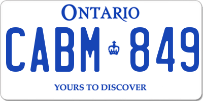 ON license plate CABM849