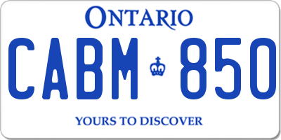 ON license plate CABM850