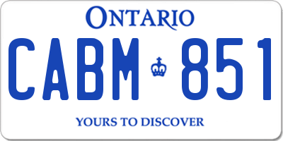 ON license plate CABM851