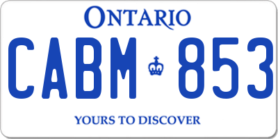 ON license plate CABM853