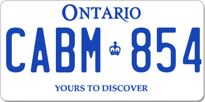 ON license plate CABM854