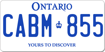 ON license plate CABM855