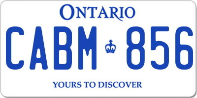 ON license plate CABM856