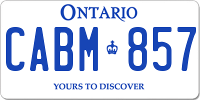 ON license plate CABM857