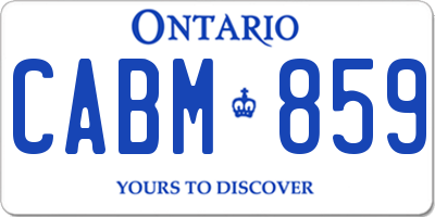 ON license plate CABM859