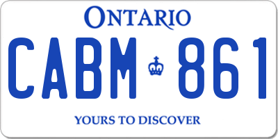 ON license plate CABM861