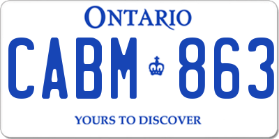 ON license plate CABM863