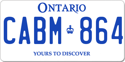 ON license plate CABM864