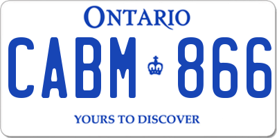 ON license plate CABM866