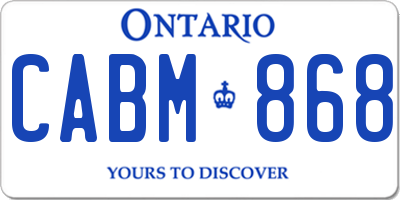 ON license plate CABM868