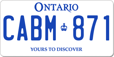 ON license plate CABM871