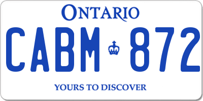 ON license plate CABM872