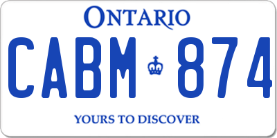 ON license plate CABM874