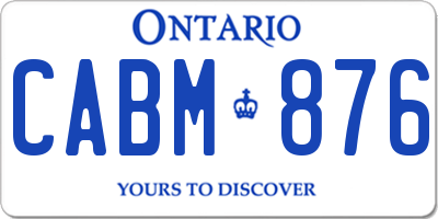 ON license plate CABM876