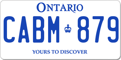 ON license plate CABM879