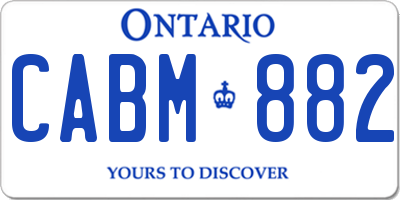 ON license plate CABM882