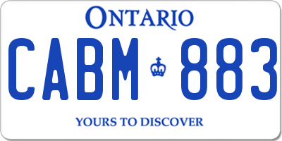 ON license plate CABM883