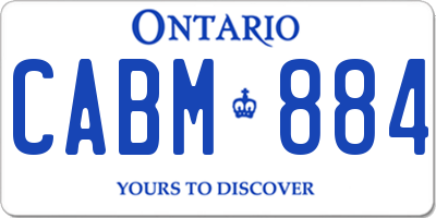 ON license plate CABM884