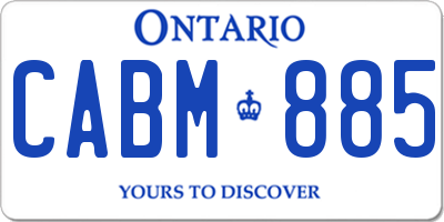 ON license plate CABM885