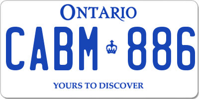 ON license plate CABM886