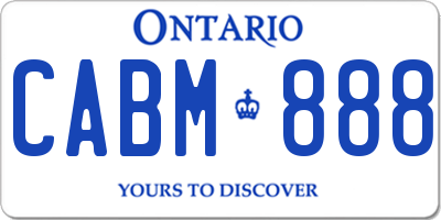 ON license plate CABM888