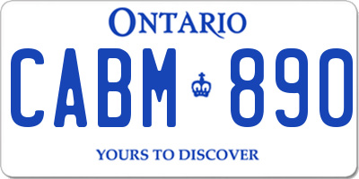 ON license plate CABM890