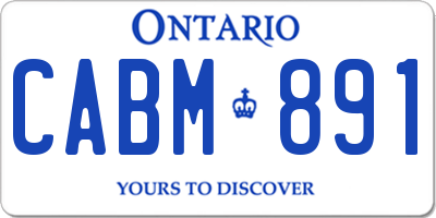 ON license plate CABM891