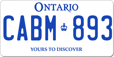 ON license plate CABM893