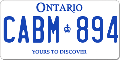 ON license plate CABM894