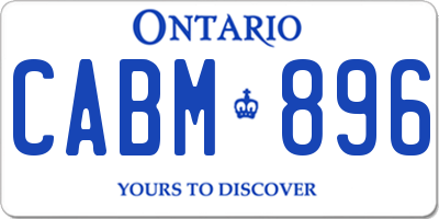 ON license plate CABM896