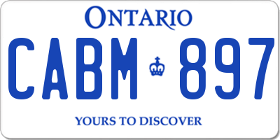 ON license plate CABM897