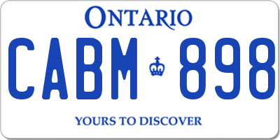 ON license plate CABM898