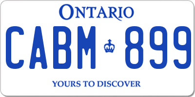 ON license plate CABM899