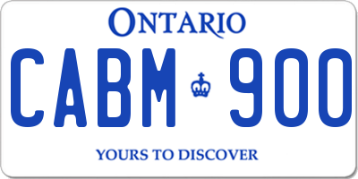 ON license plate CABM900