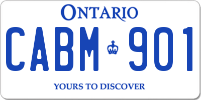 ON license plate CABM901