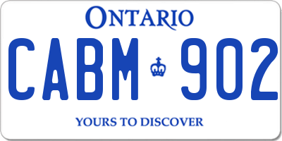 ON license plate CABM902