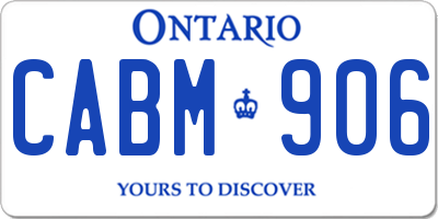 ON license plate CABM906