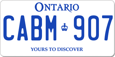 ON license plate CABM907